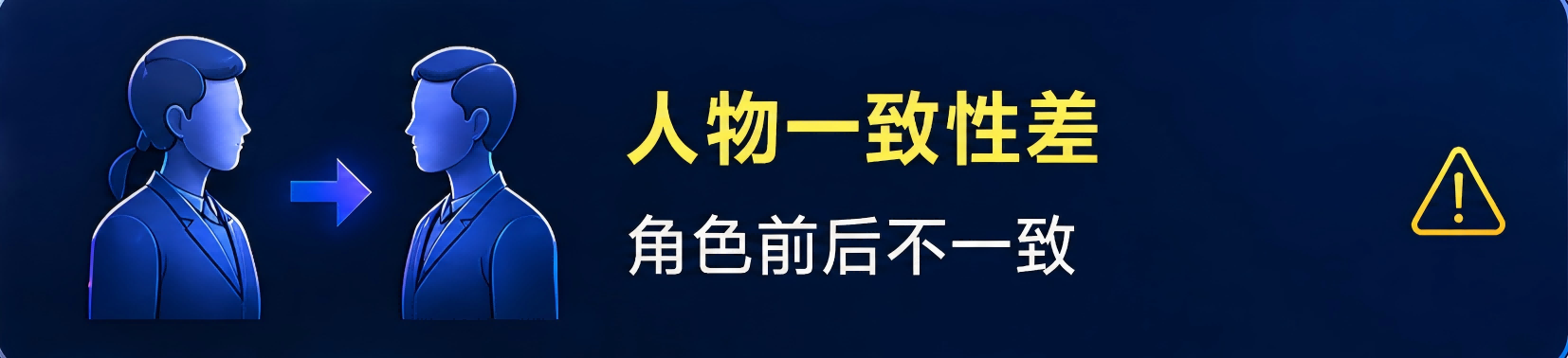 人物一致性差